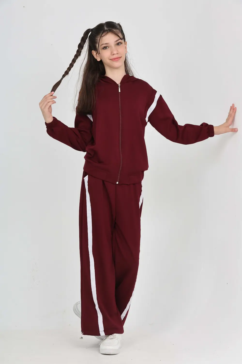 Toontoy Kız Çocuk Şerit Detaylı Eşofman Takım