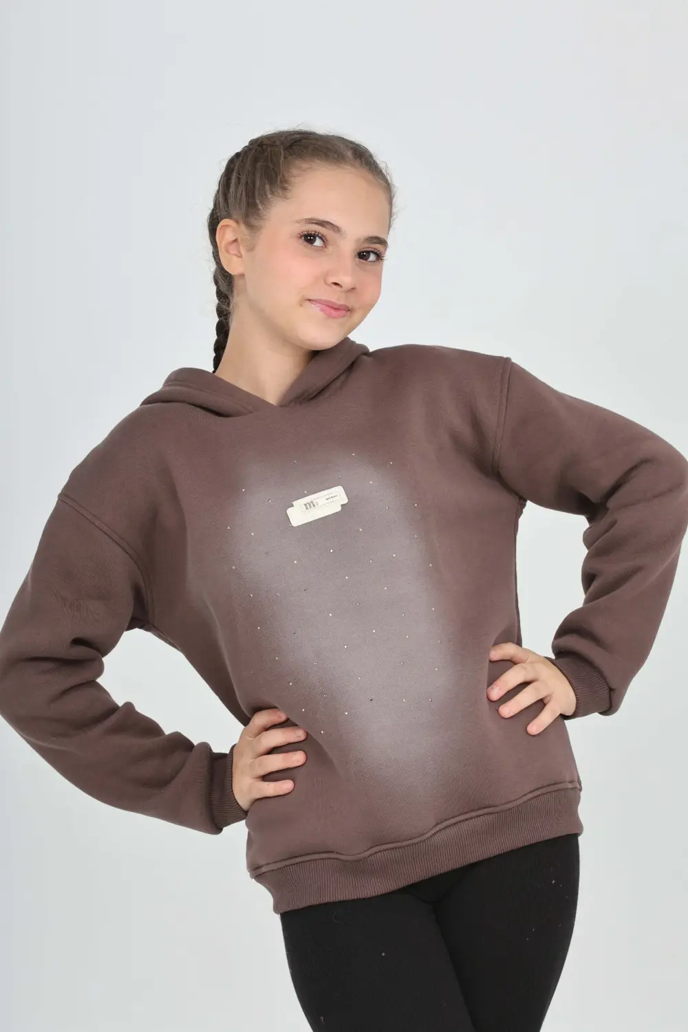Toontoy Kız Çocuk Taş Dizaynlı Sweatshırt