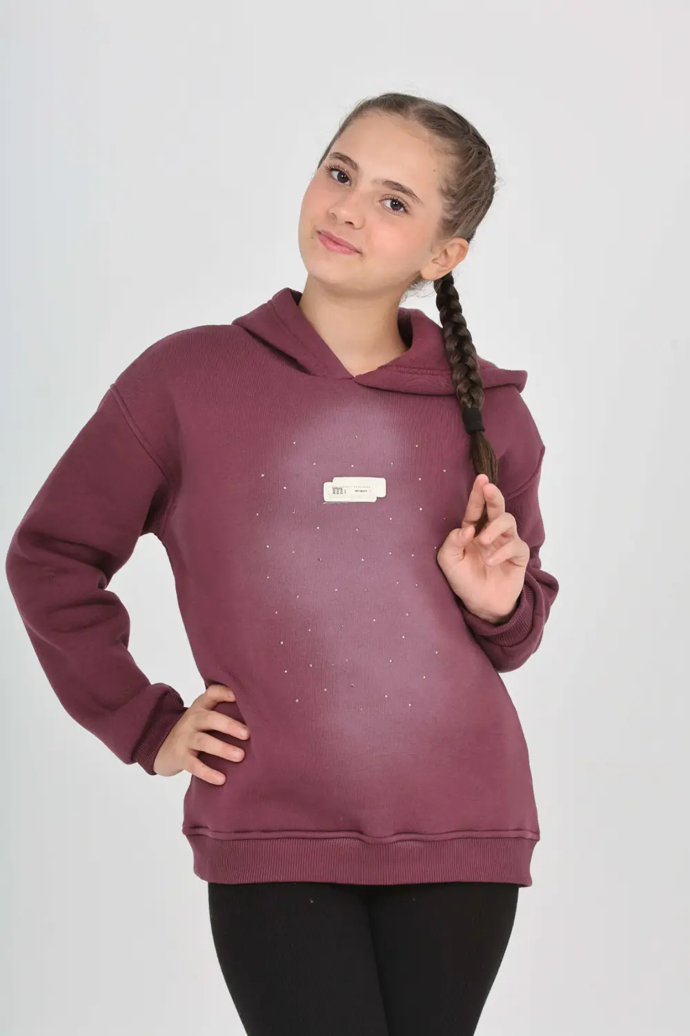 Toontoy Kız Çocuk Taş Dizaynlı Sweatshırt