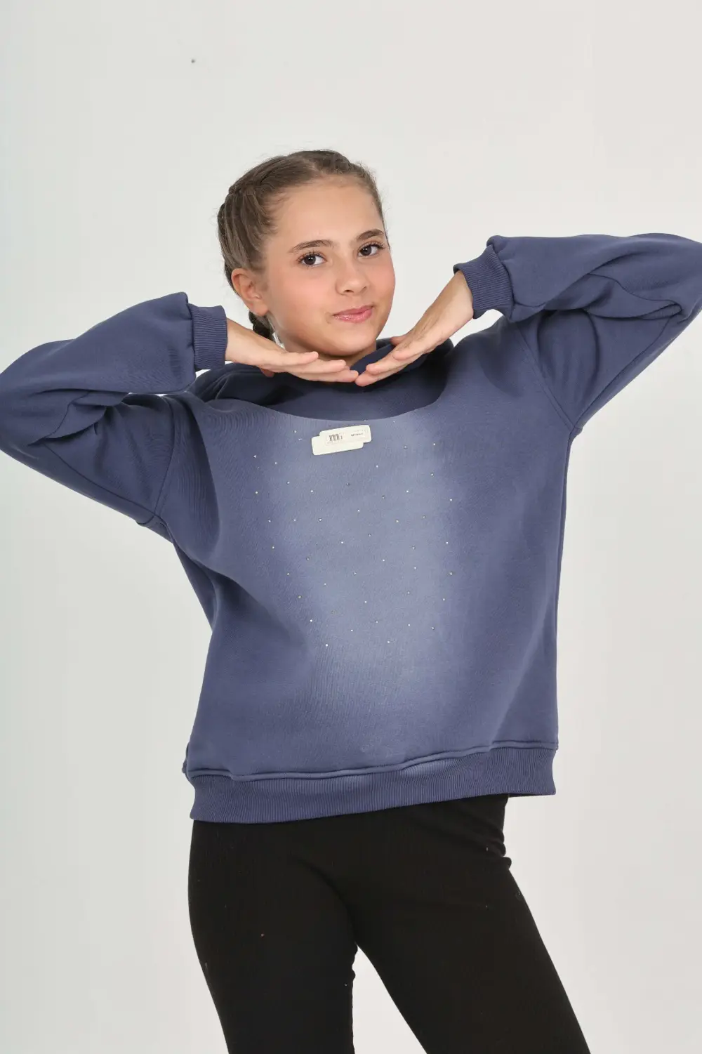 Toontoy Kız Çocuk Taş Dizaynlı Sweatshırt