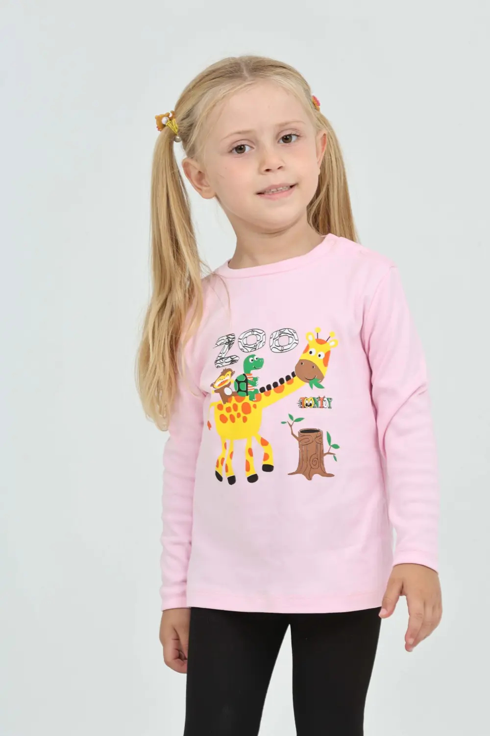 Toontoy Kız Çocuk Zürafa Baskılı Sweatshirt