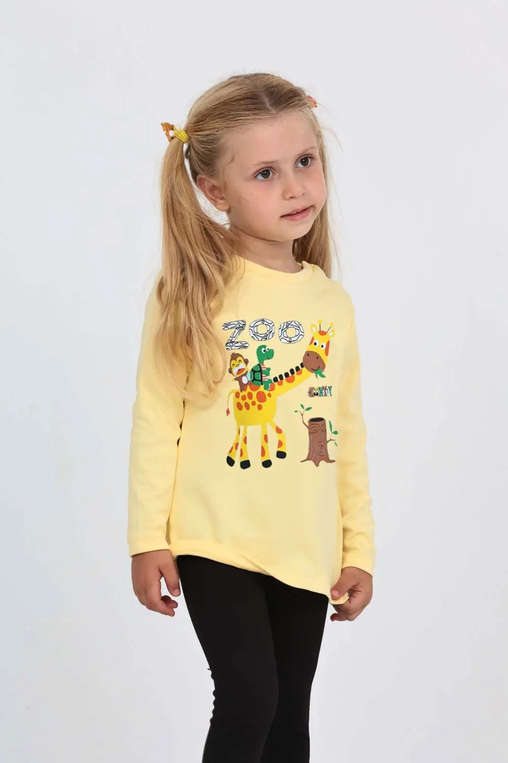 Toontoy Kız Çocuk Zürafa Baskılı Sweatshirt