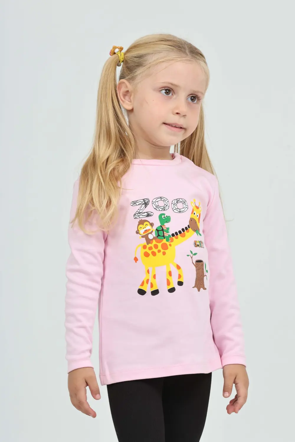 Toontoy Kız Çocuk Zürafa Baskılı Sweatshirt