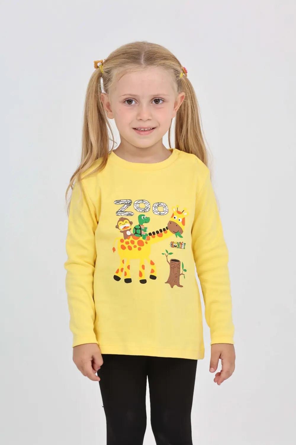 Toontoy Kız Çocuk Zürafa Baskılı Sweatshirt