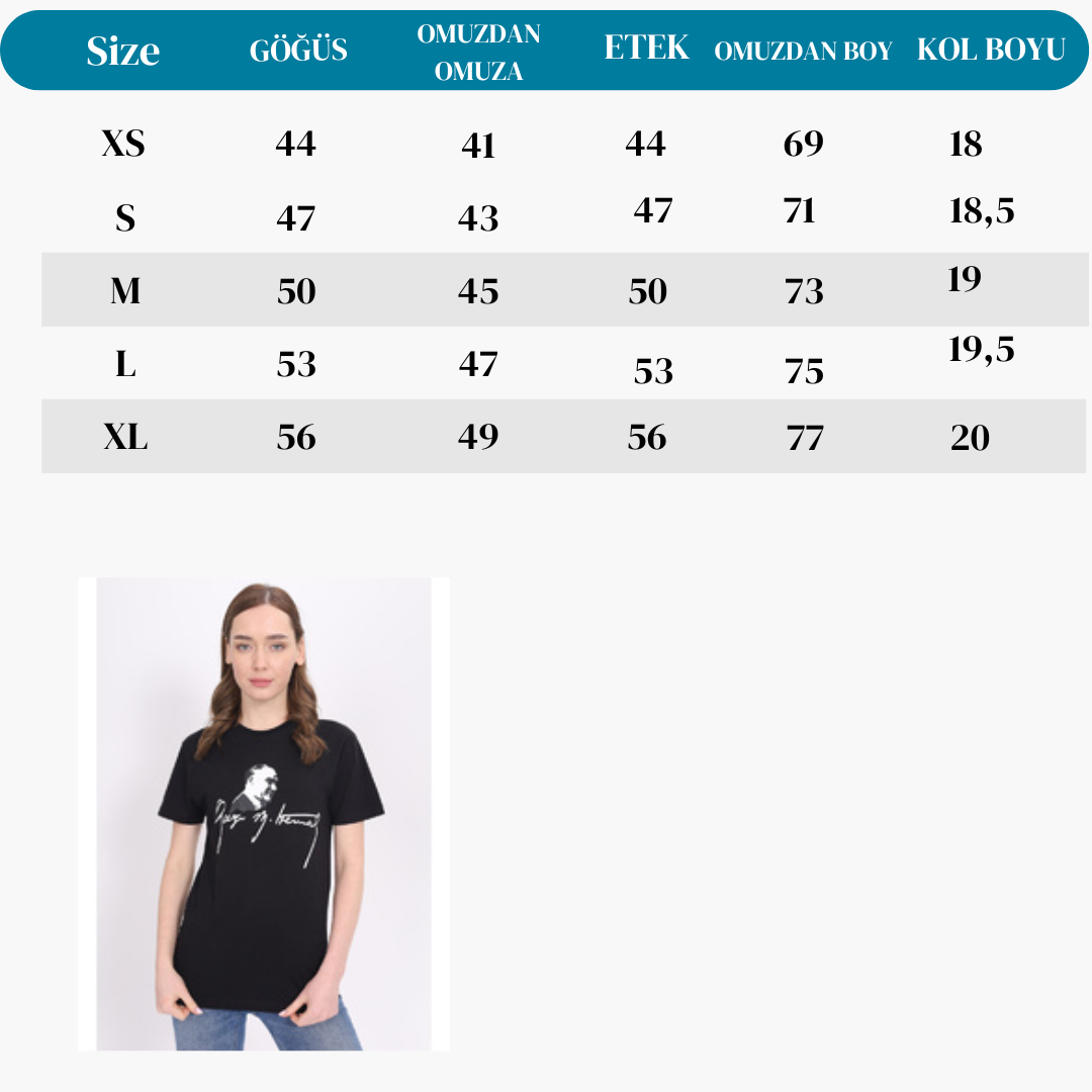 Toontoy Unisex Atatürk Baskılı Tişört