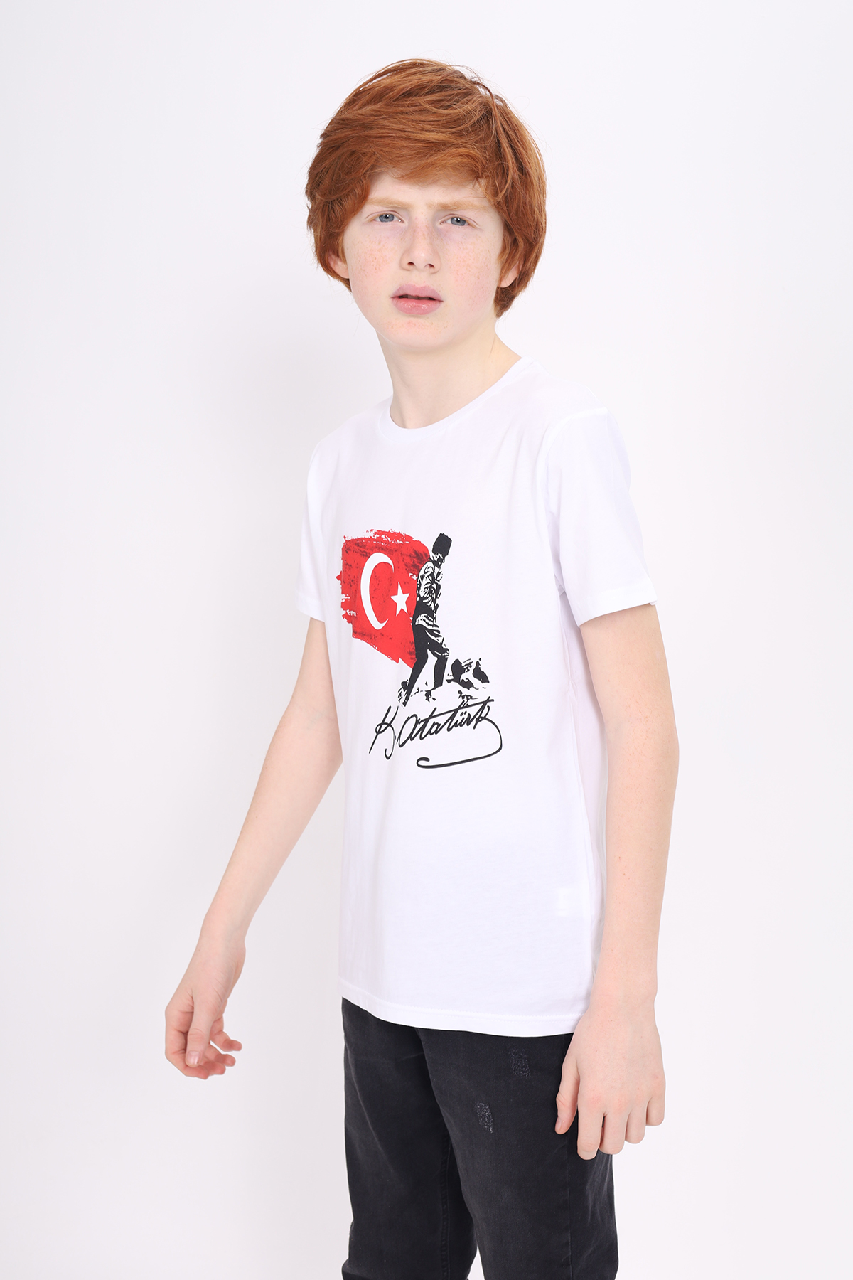 Toontoy Unisex Çocuk Atatürk Baskılı Tişört