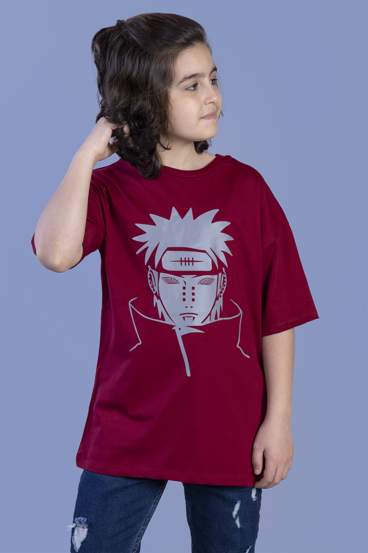 Toontoy Unisex Çocuk Reflektör Baskılı Tişört