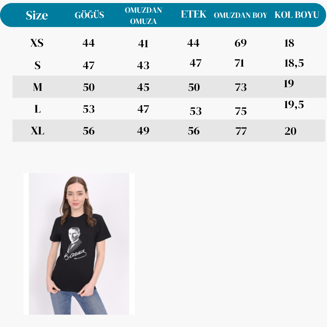Toontoy Unisex Atatürk Baskılı Tişört