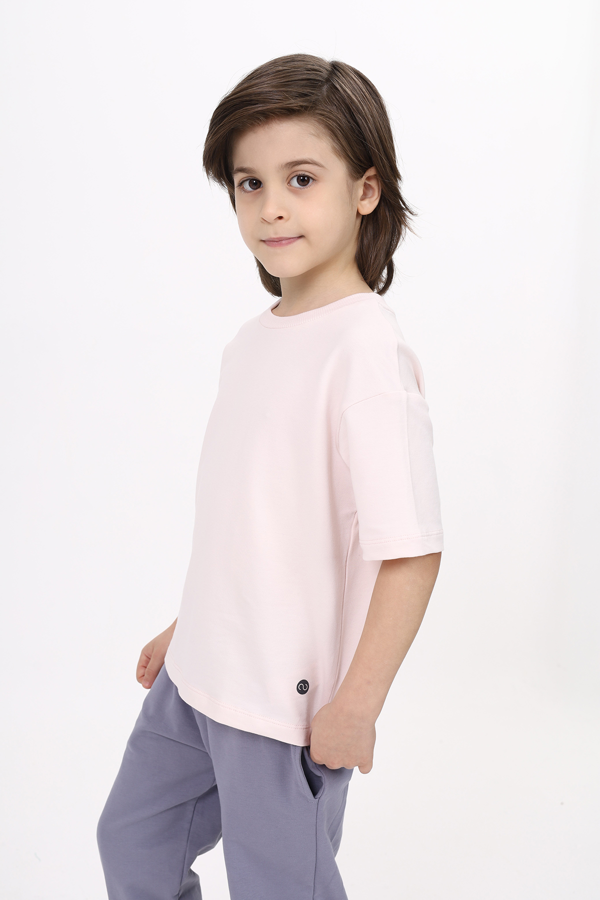 Toontoy Unisex Çocuk Etek Ucu Baskılı Tişört