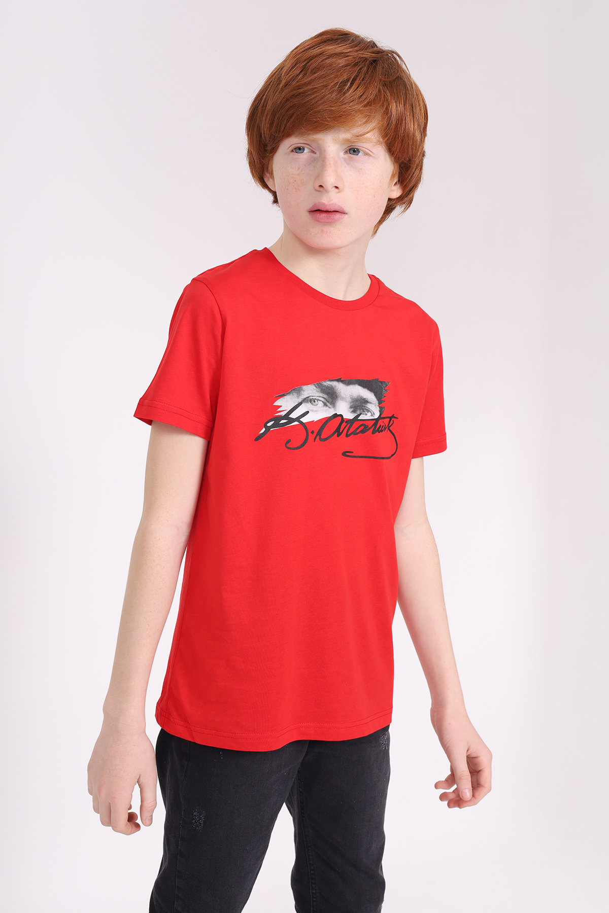 Toontoy Unisex Çocuk Atatürk Baskılı Tişört 23072