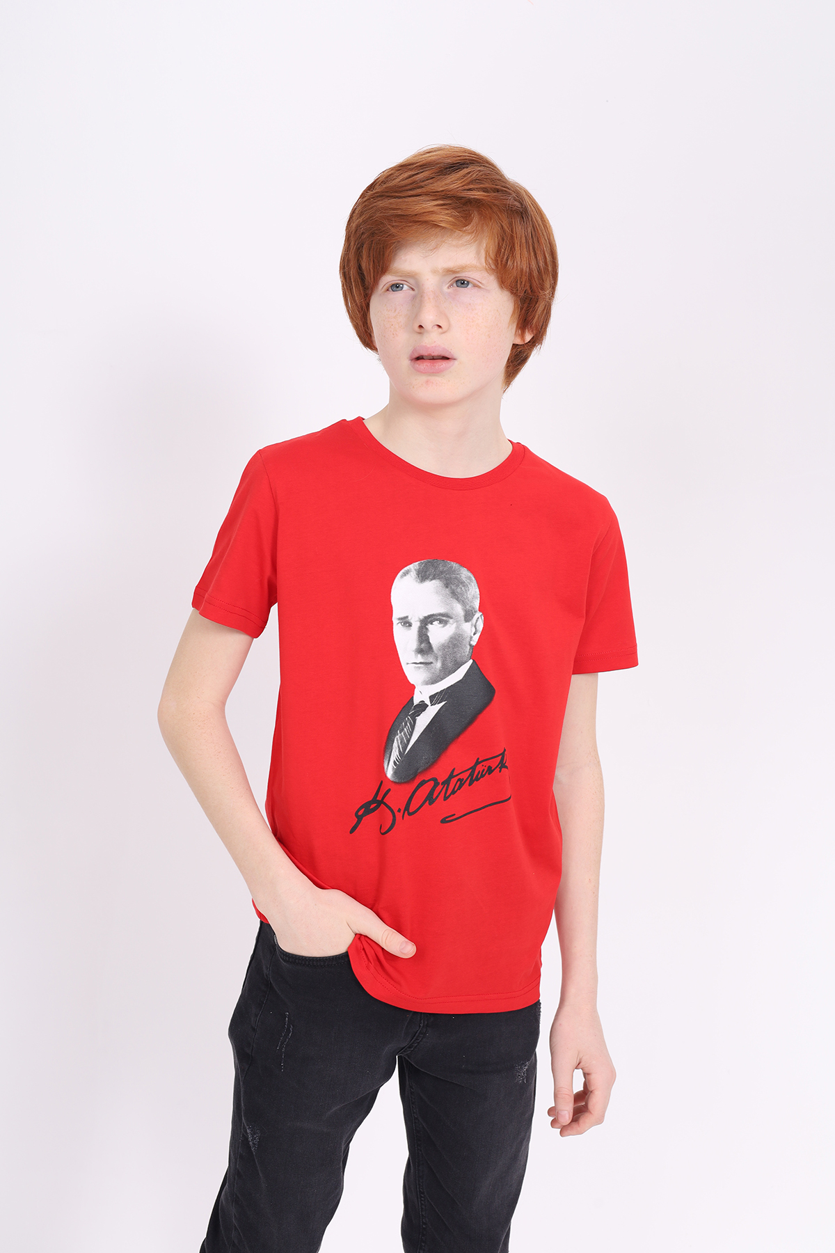 Toontoy Unisex Çocuk Atatürk Baskılı Tişört