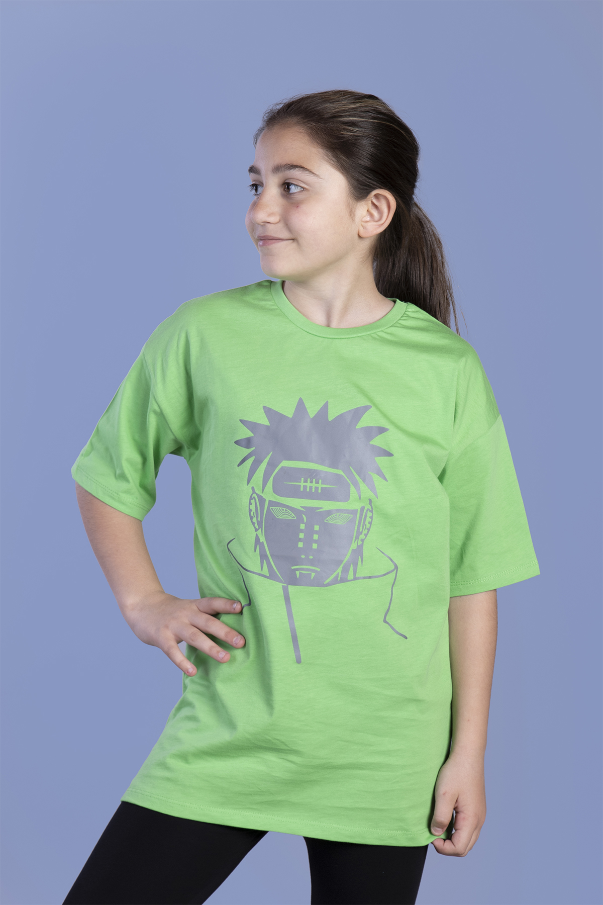 Toontoy Unisex Çocuk Reflektör Baskılı Tişört