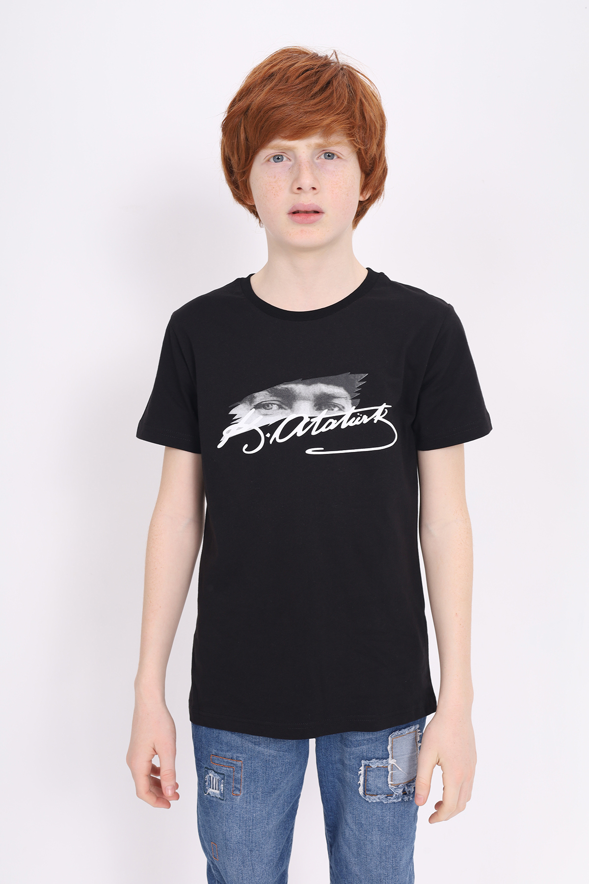 Toontoy Unisex Çocuk Atatürk Baskılı Tişört 23072