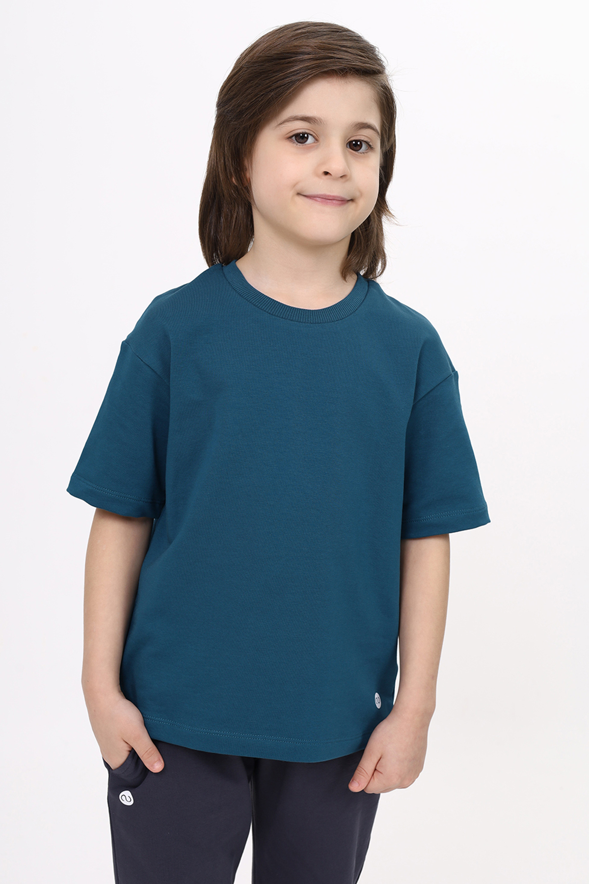 Toontoy Unisex Çocuk Etek Ucu Baskılı Tişört