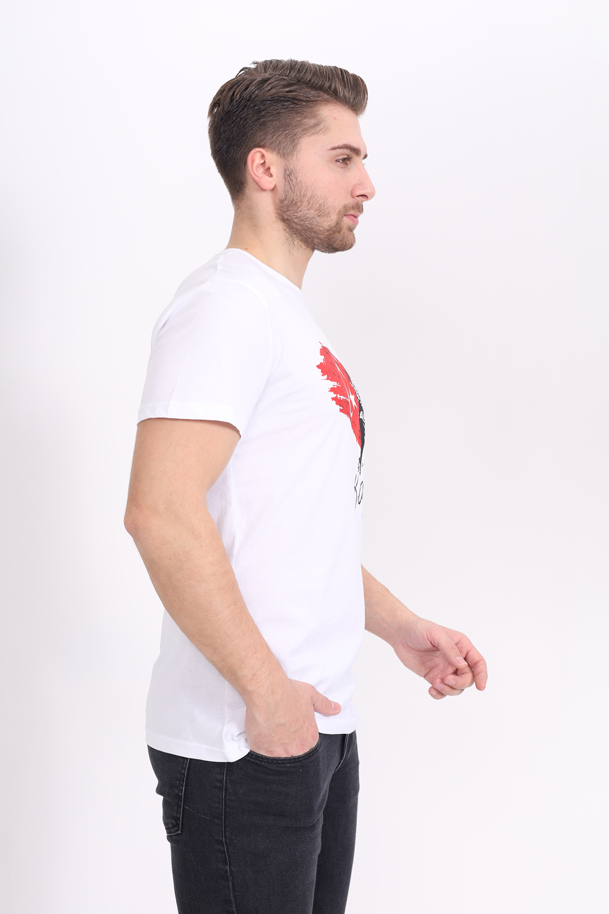 Toontoy Unisex Bisiklet Yaka Atatürk Baskılı Tişört