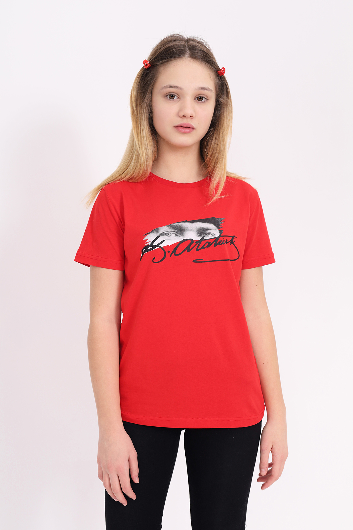 Toontoy Unisex Çocuk Atatürk Baskılı Tişört 23072