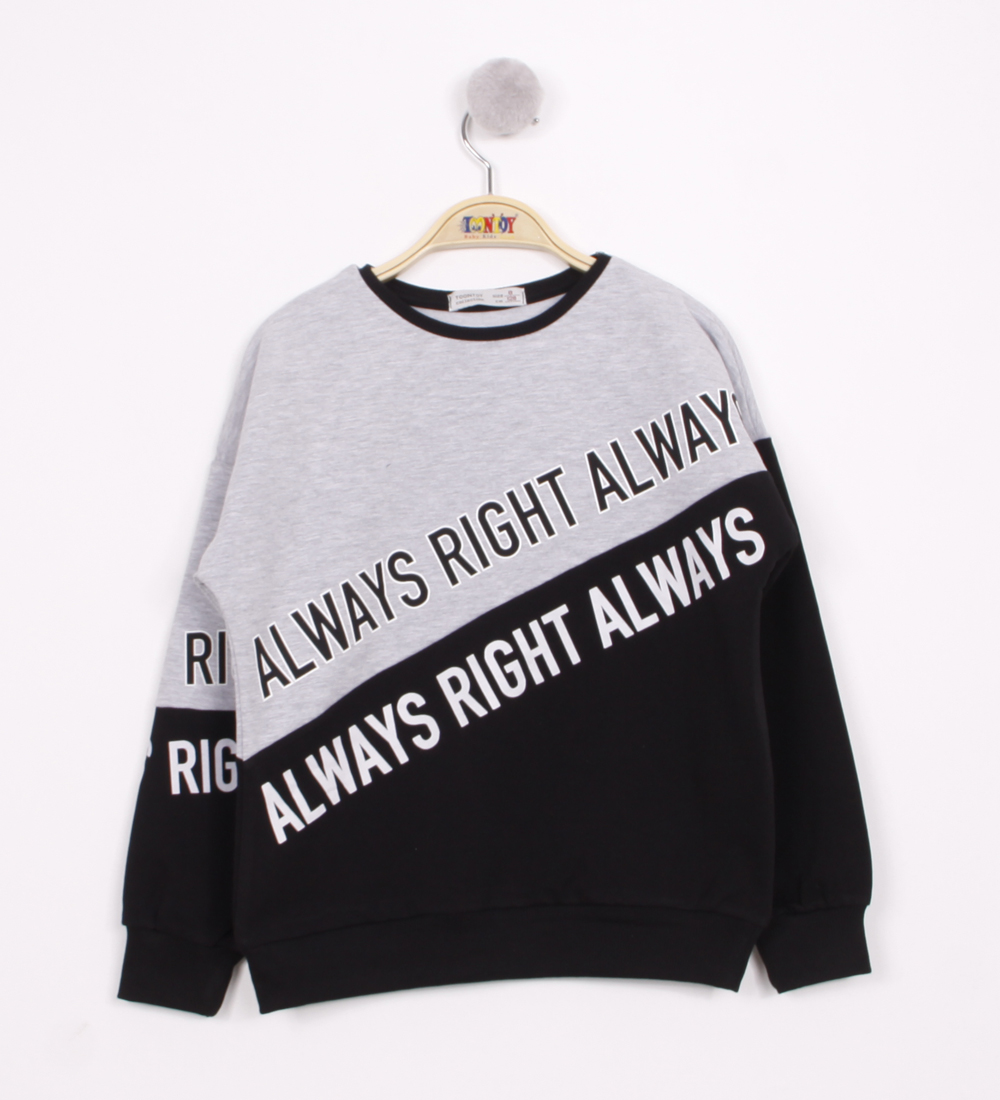 Toontoy Unisex Çocuk Always Baskılı Sweatshirt Toontoy Unisex Çocuk Always Baskılı Sweatshirt