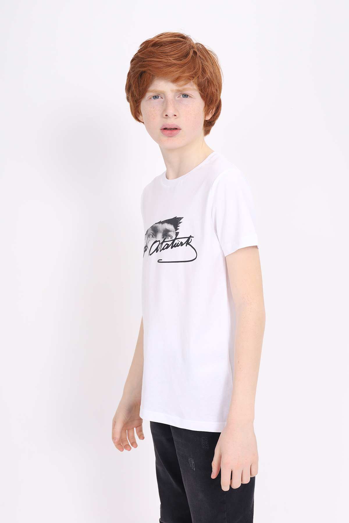 Toontoy Unisex Çocuk Atatürk Baskılı Tişört 23072