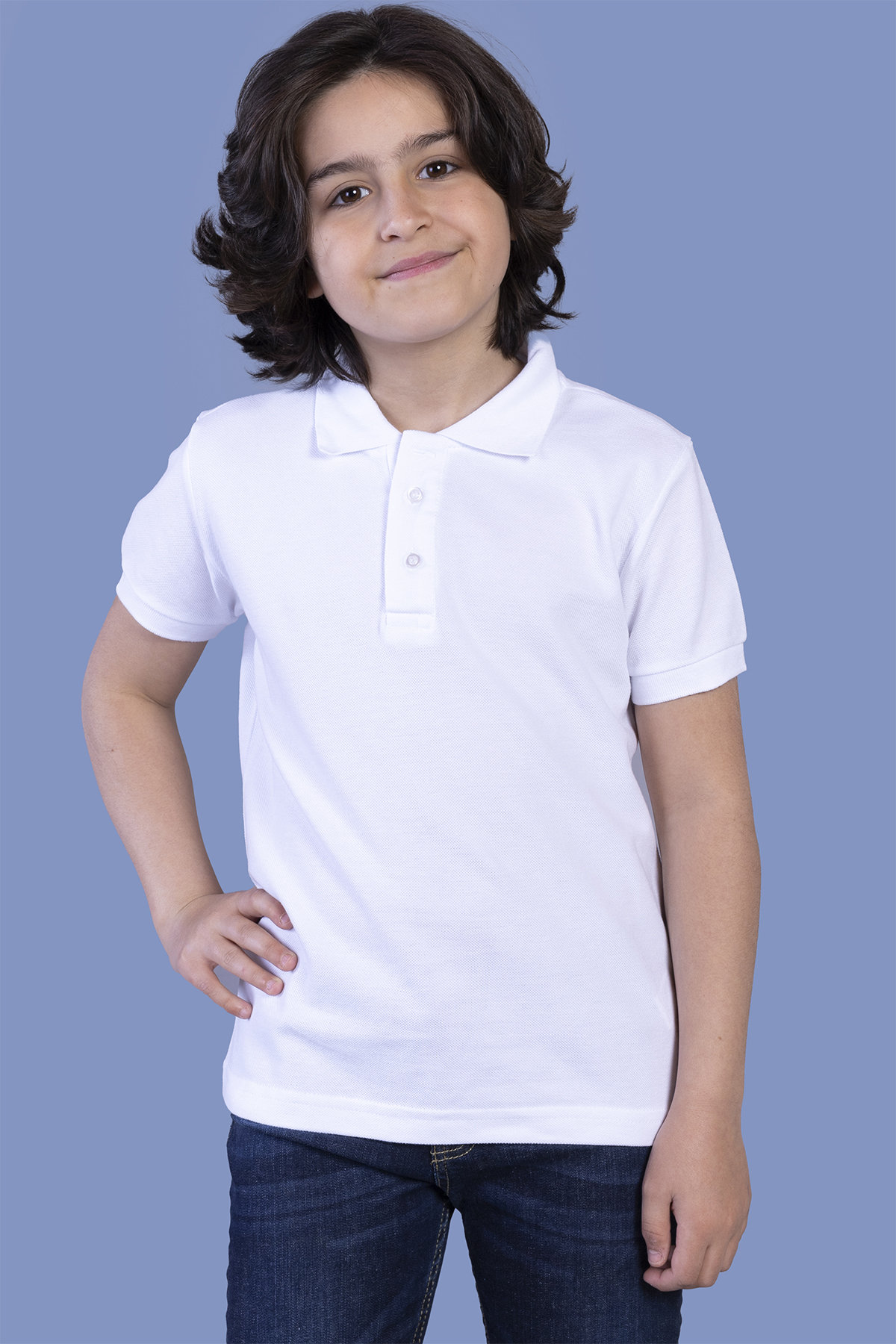 Toontoy Unisex Çocuk Düğmeli Polo Yaka Tişört