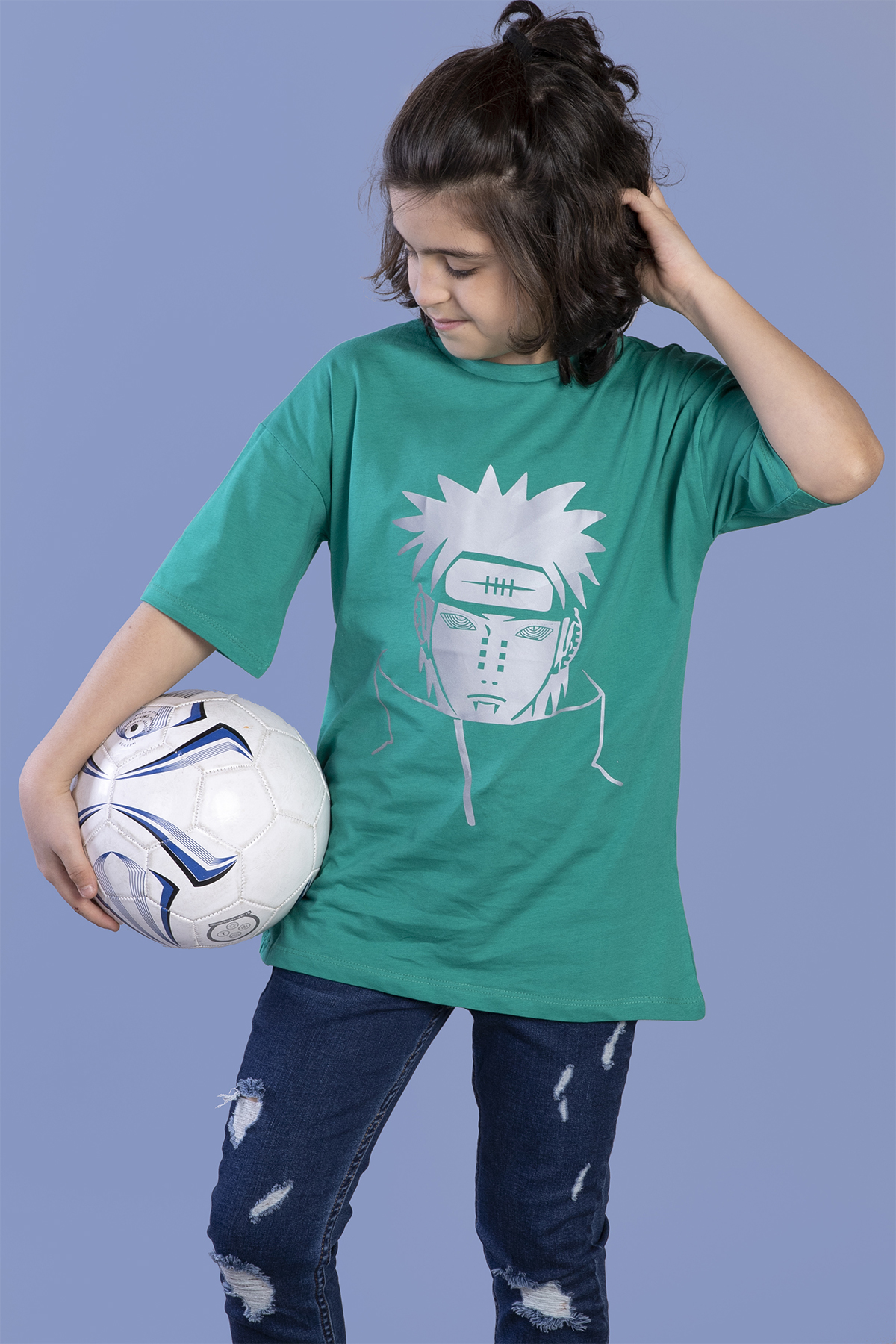 Toontoy Unisex Çocuk Reflektör Baskılı Tişört