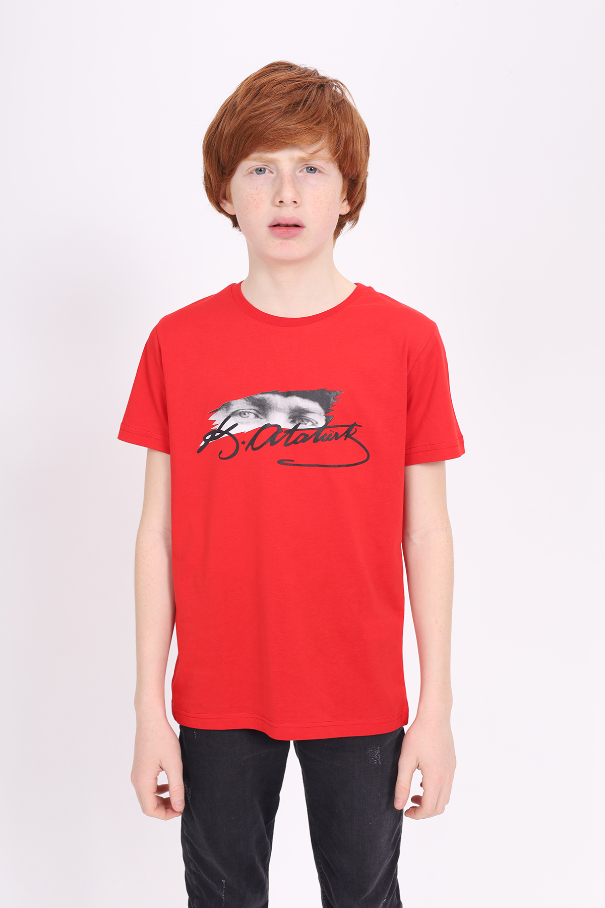 Toontoy Unisex Çocuk Atatürk Baskılı Tişört 23072