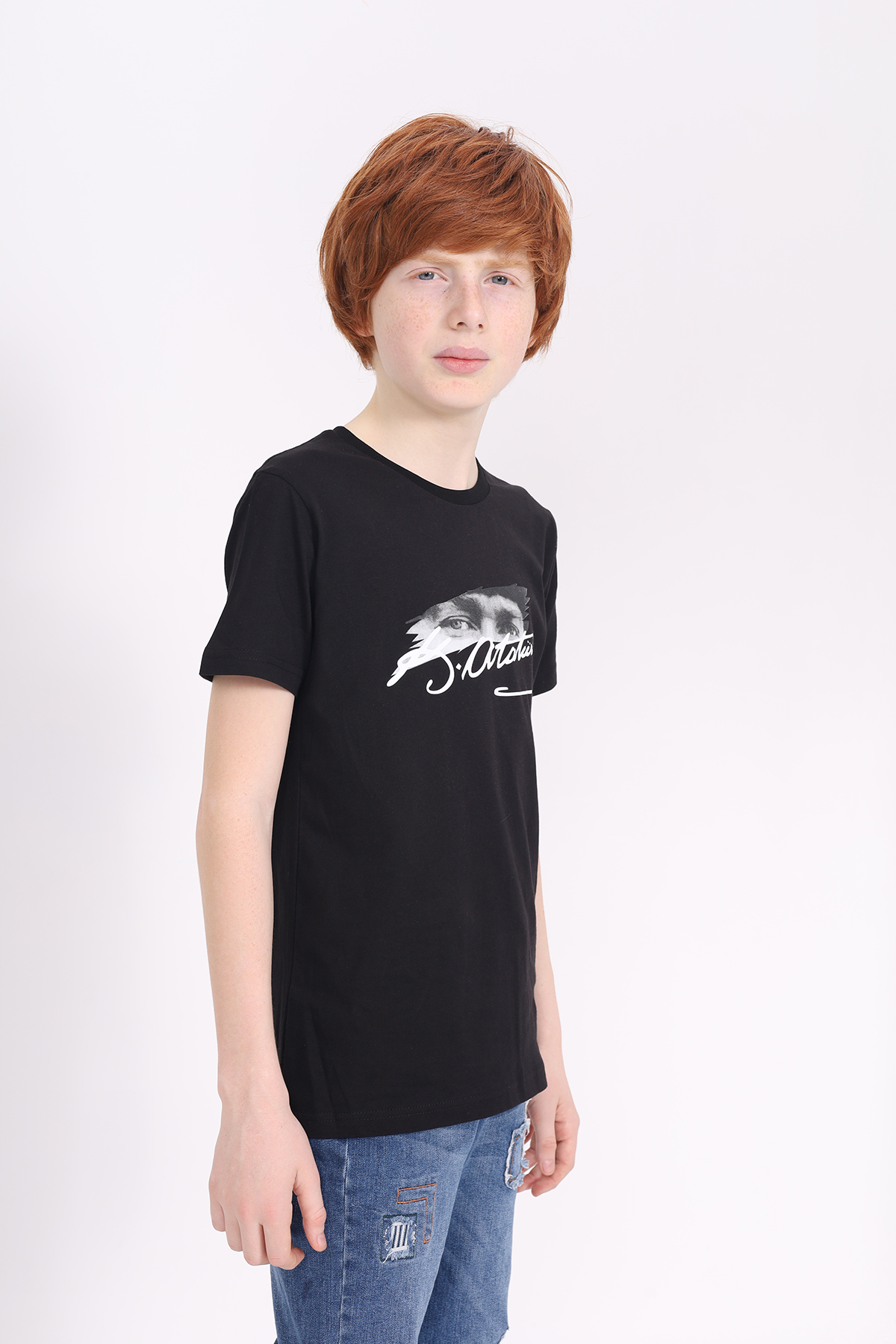 Toontoy Unisex Çocuk Atatürk Baskılı Tişört 23072