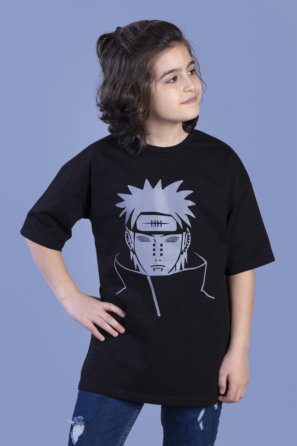 Toontoy Unisex Çocuk Reflektör Baskılı Tişört