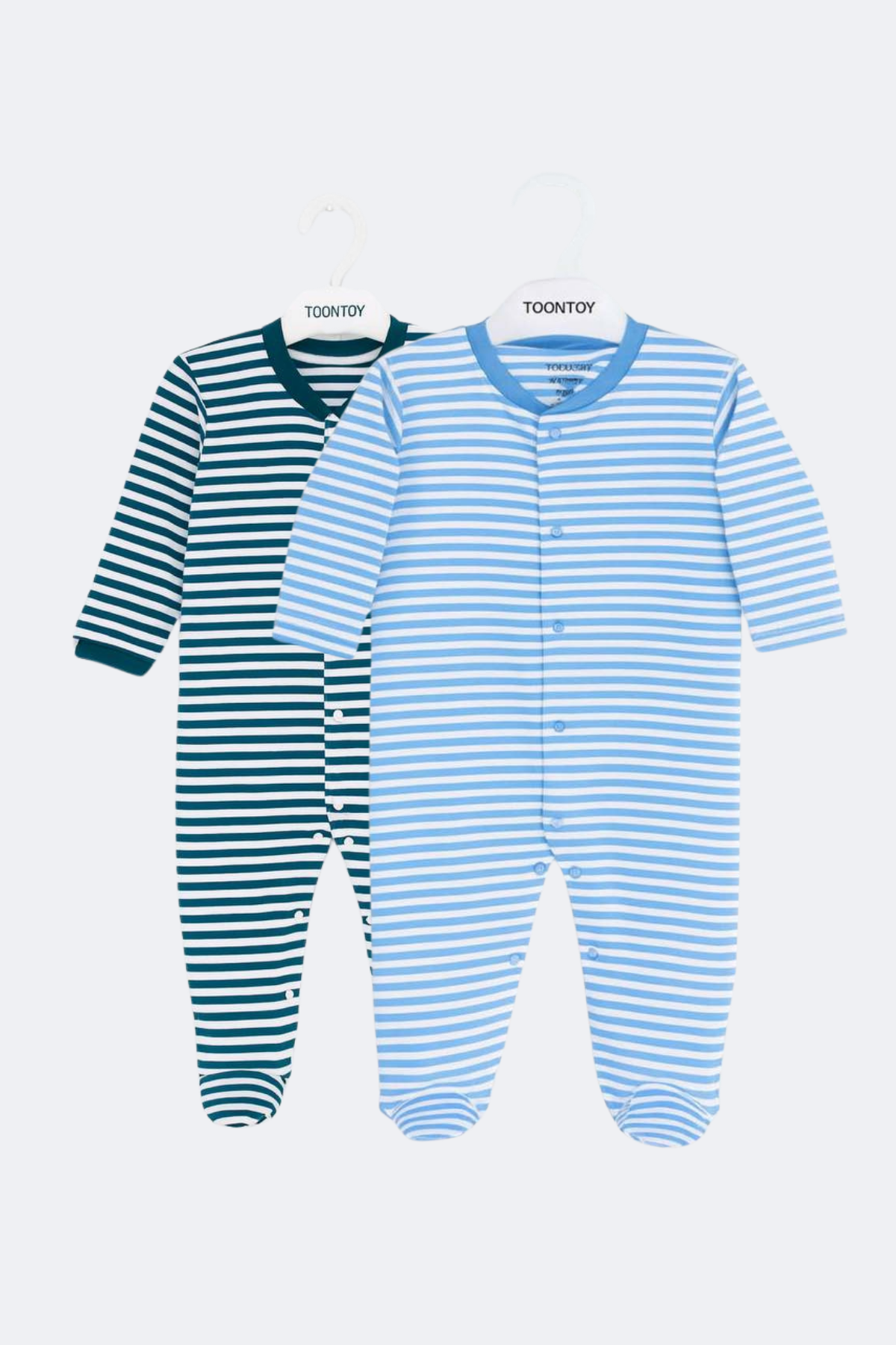 Toontoy  Unisex Çizgili 2 Li Patikli Tulum