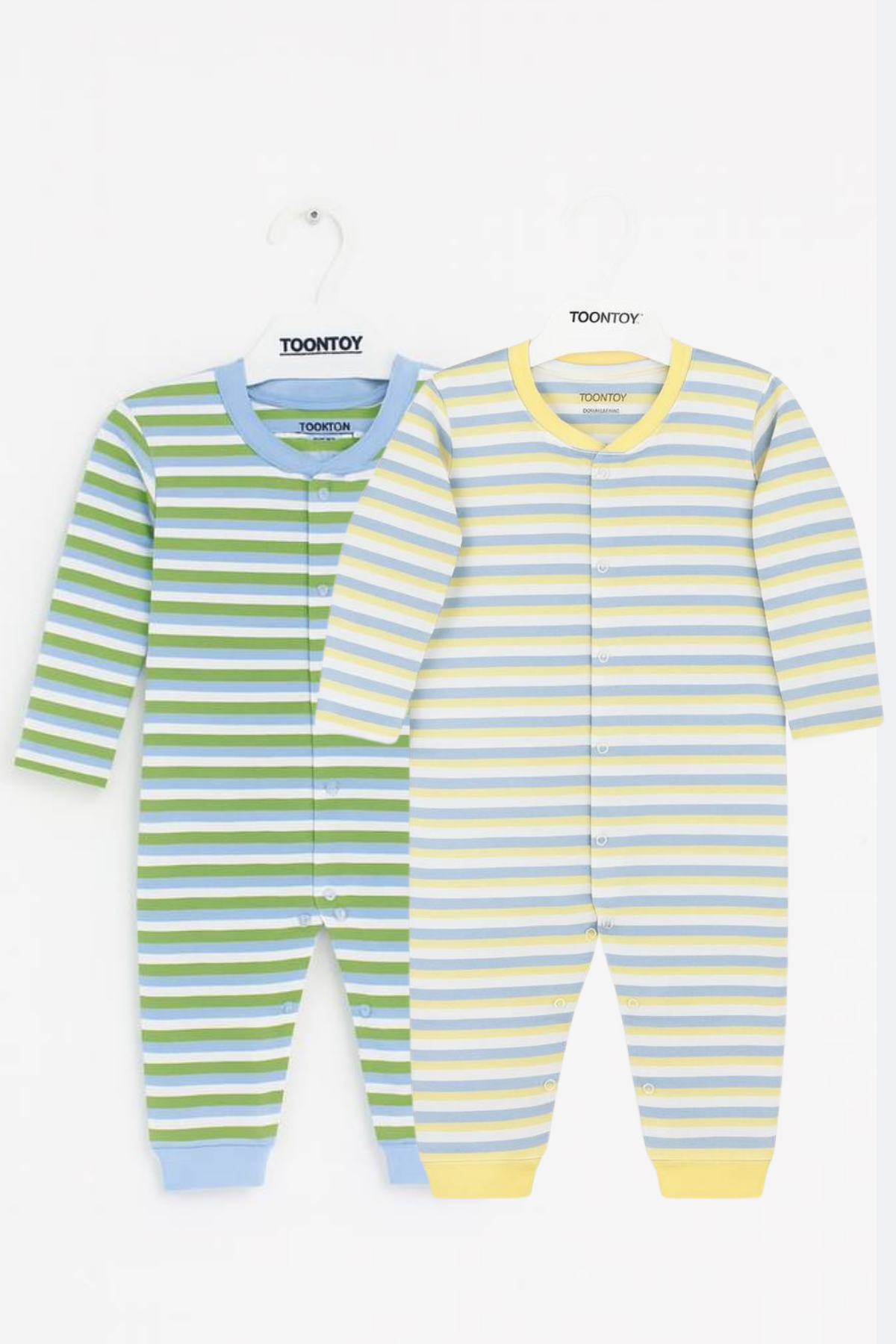 Toontoy  Unisex Çizgili 2 Li Paçalı Tulum