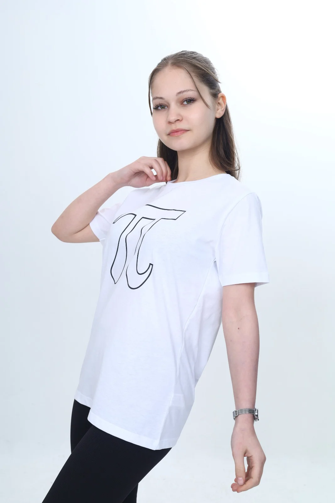Toontoy Unisex Çocuk Pi Sayı Baskılı Bisiklet Yaka Refax Fit Kısa