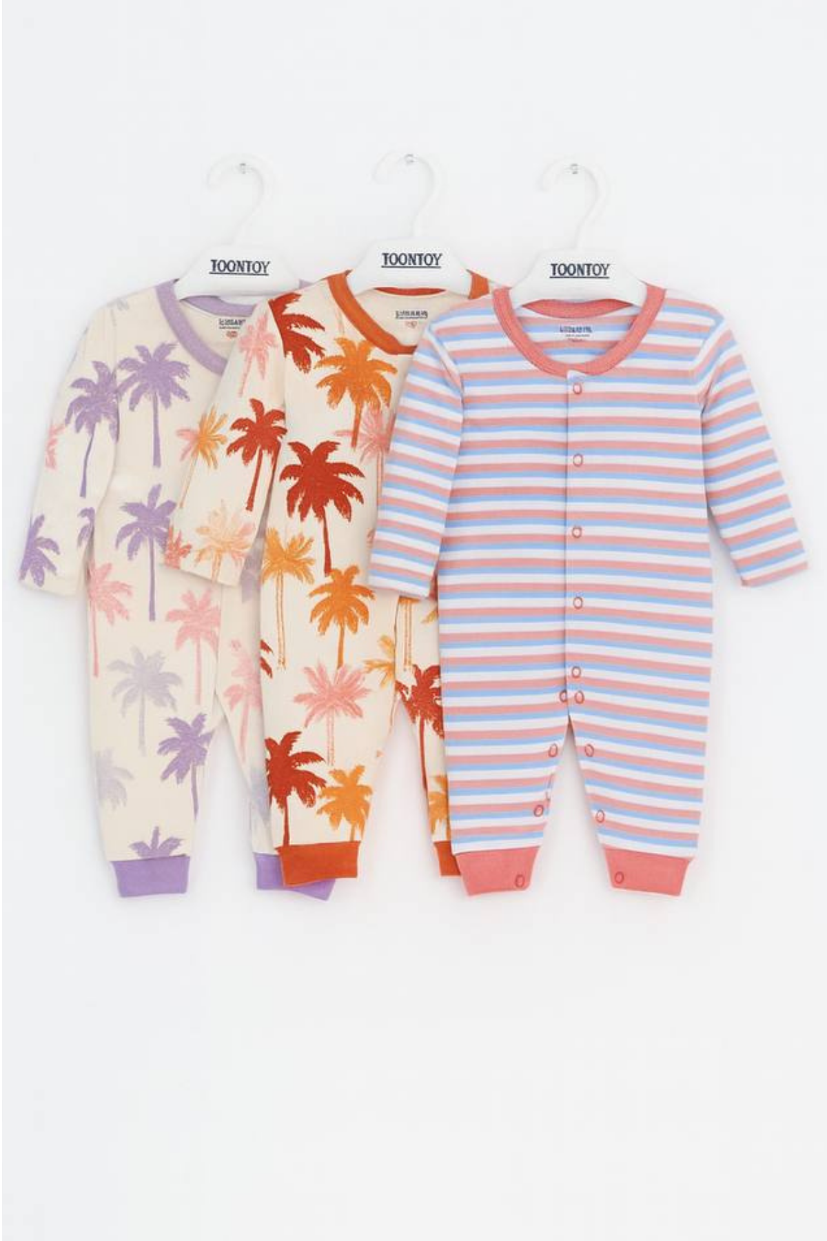 Toontoy  Unisex Çok Desenli 3 Lü Paçalı Tulum