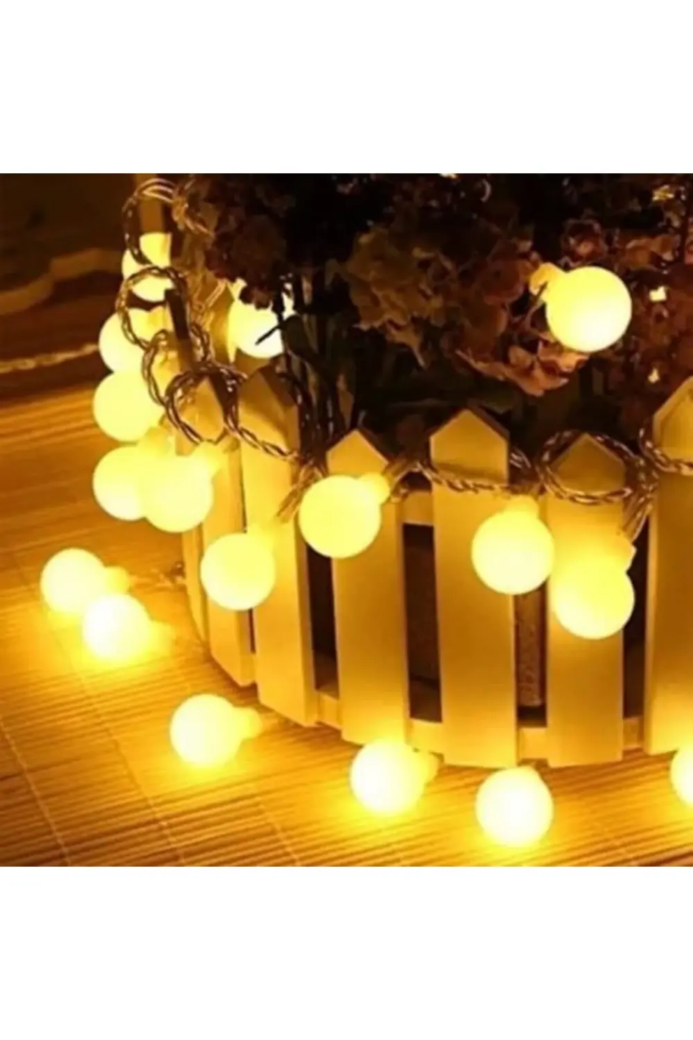 Top Led Işık 5 Metre Boncuk Led Sabit Yanan Dekoratif Led Işık Gü