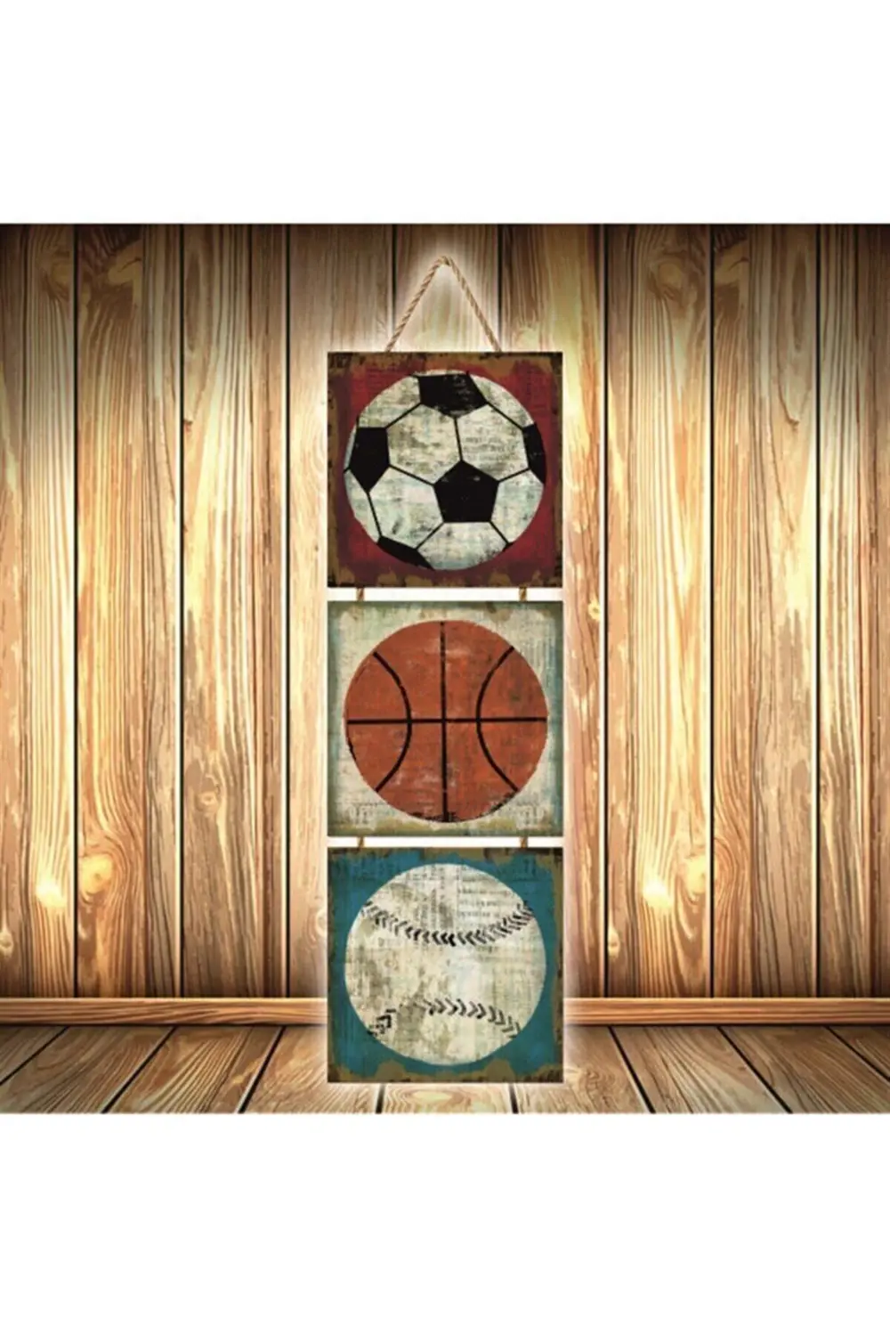 Top Tasarımlı Üçlü Retro Ahşap Poster Ü301