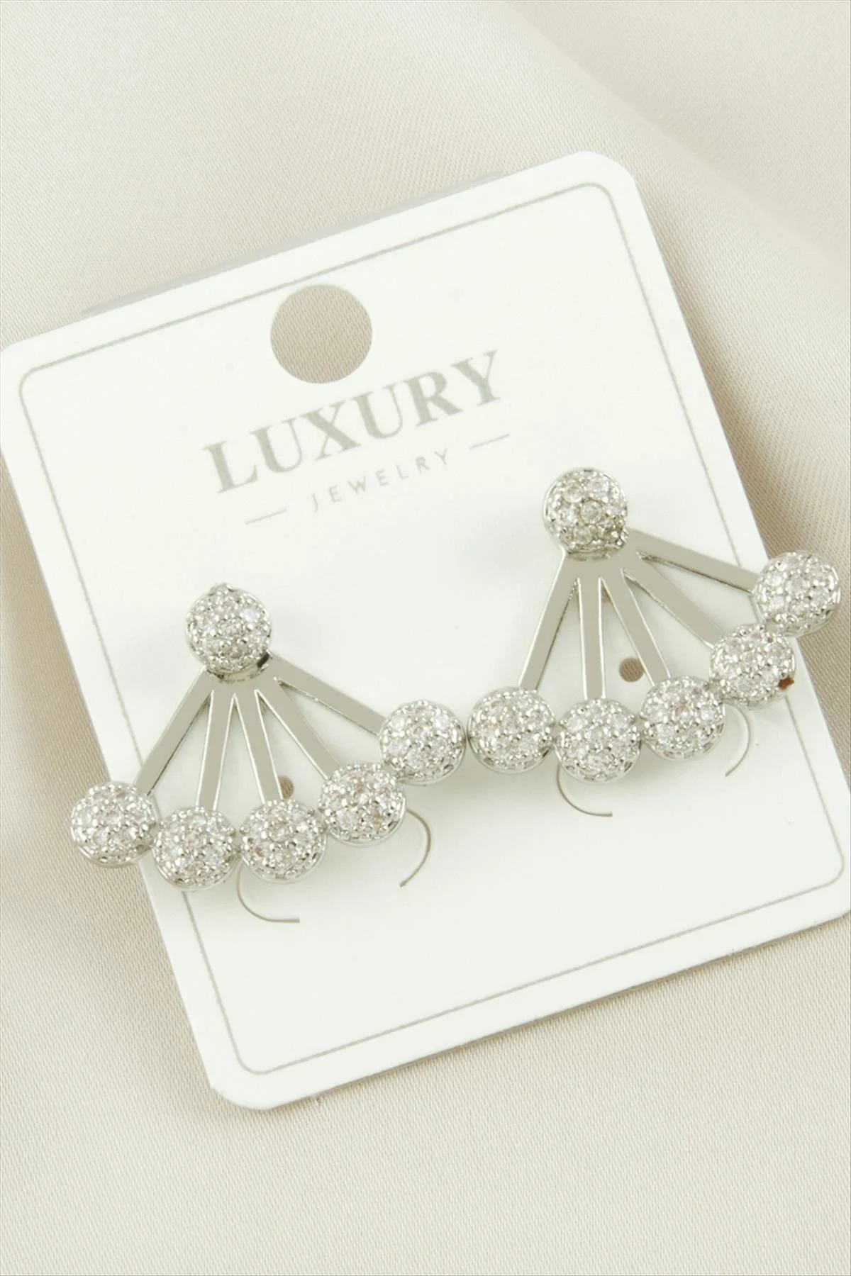 Top Zirkon Taşlı Lüks Küpe