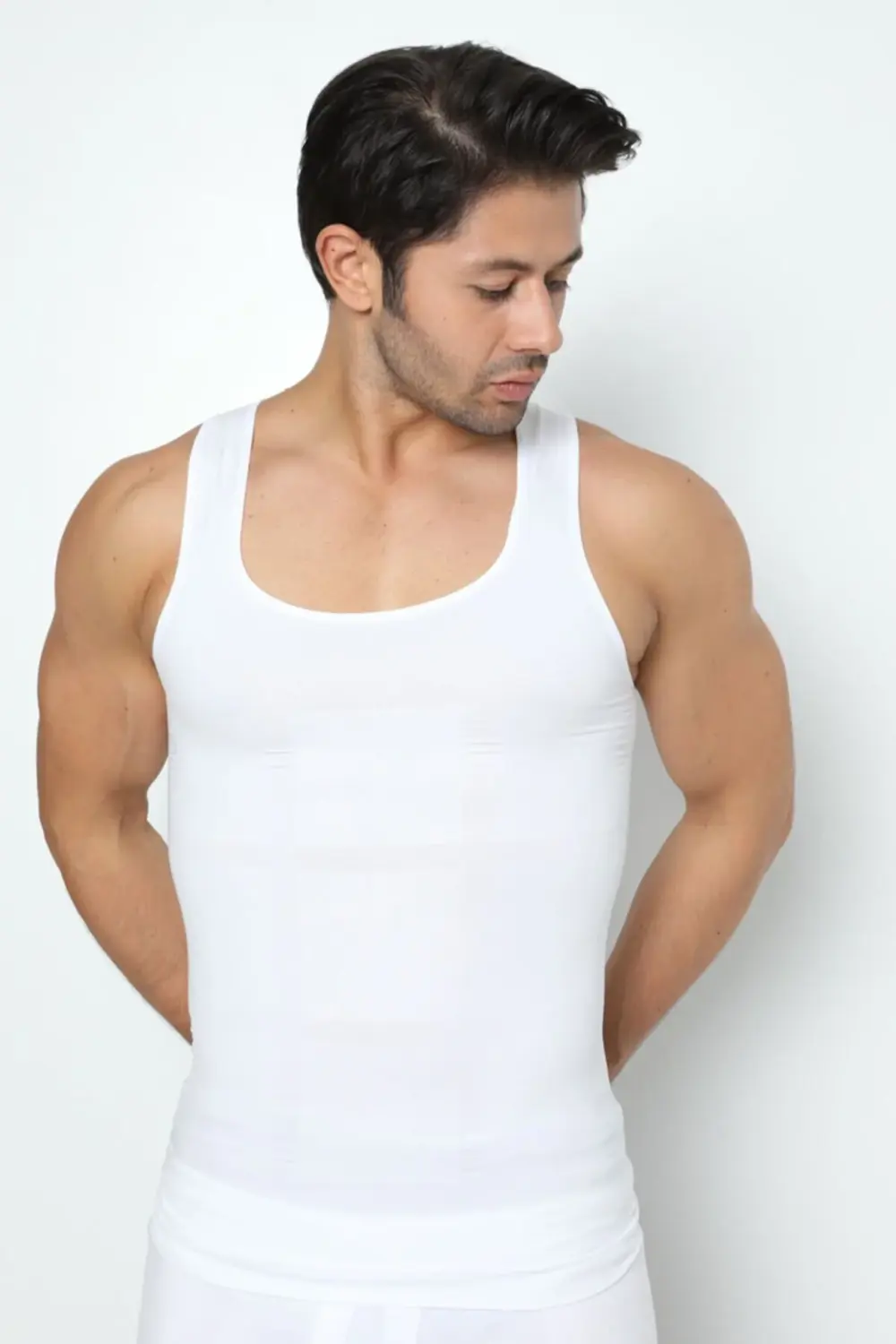 Toparlayıcı Gizleyici Erkek Atlet Korse Beyaz 60122