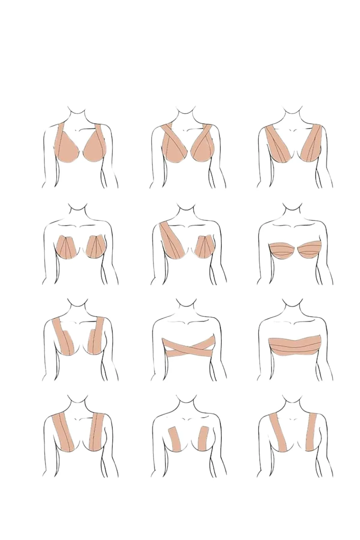 Toparlayıcı Göğüs Bandı Şekillendirici Ten Rengine Uygun Esnek Ha