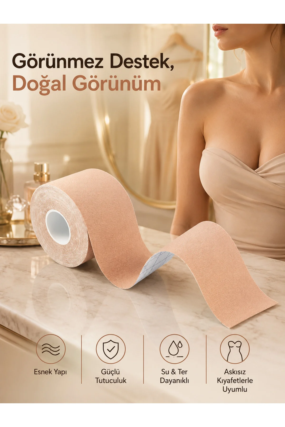 Toparlayıcı Göğüs Bandı Şekillendirici Ten Rengine Uygun Esnek Hassas Ciltlere Uygun Toparlayıcı Göğüs Bandı Şekillendirici Ten Rengine Uygun Esnek Hassas Ciltlere Uygun
