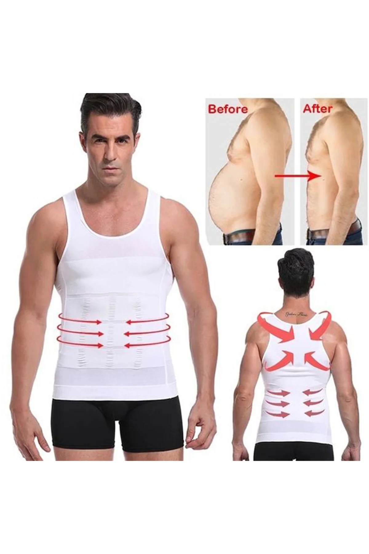 Toparlayıcı Sıkılaştırıcı Jinekomanasti Erkek Korse Atlet Seamless (1 BEDEN INCELTİR)