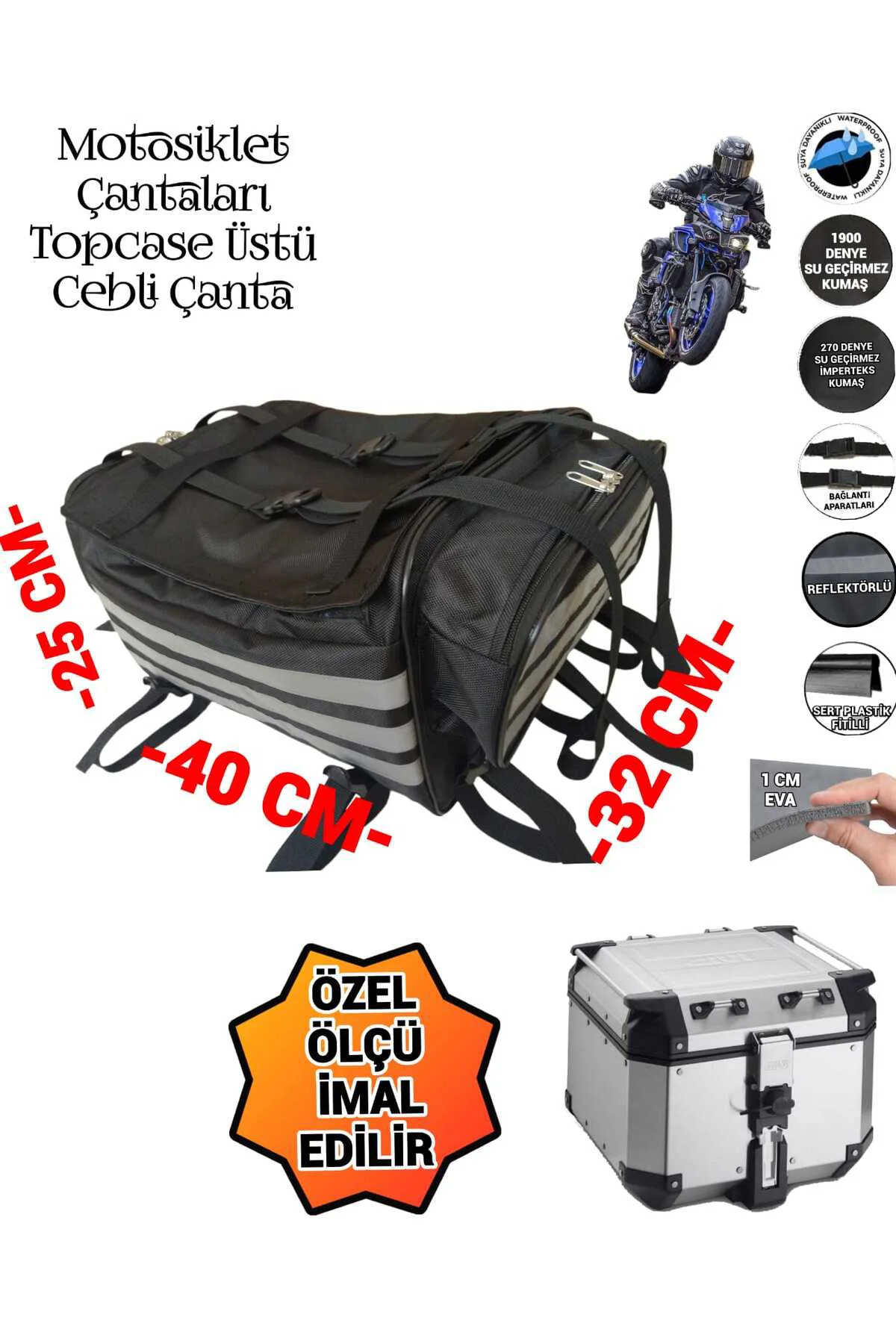 TOPCASE ÜSTÜ MOTOSİKLET ÇANTASI