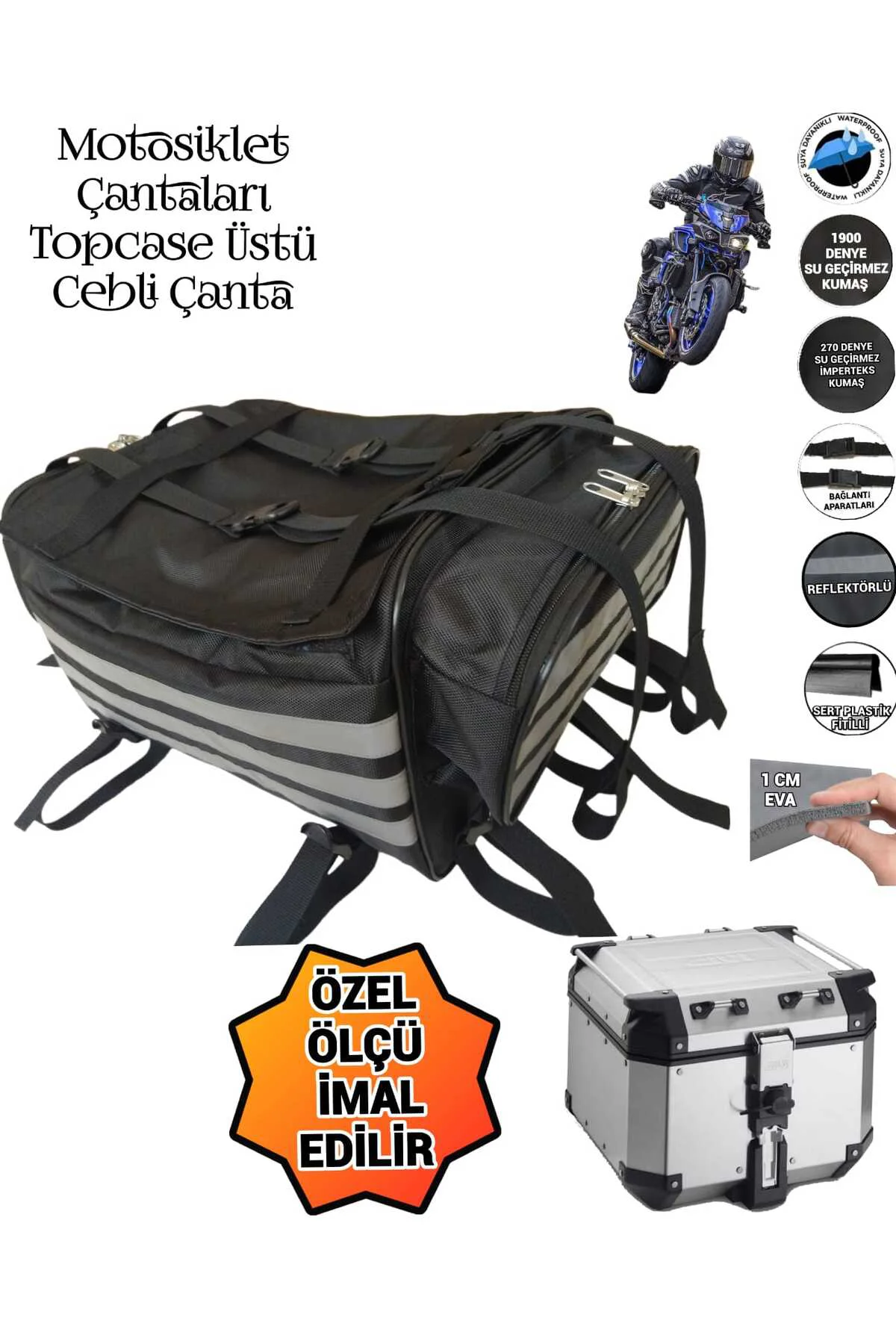 TOPCASE ÜSTÜ MOTOSİKLET ÇANTASI
