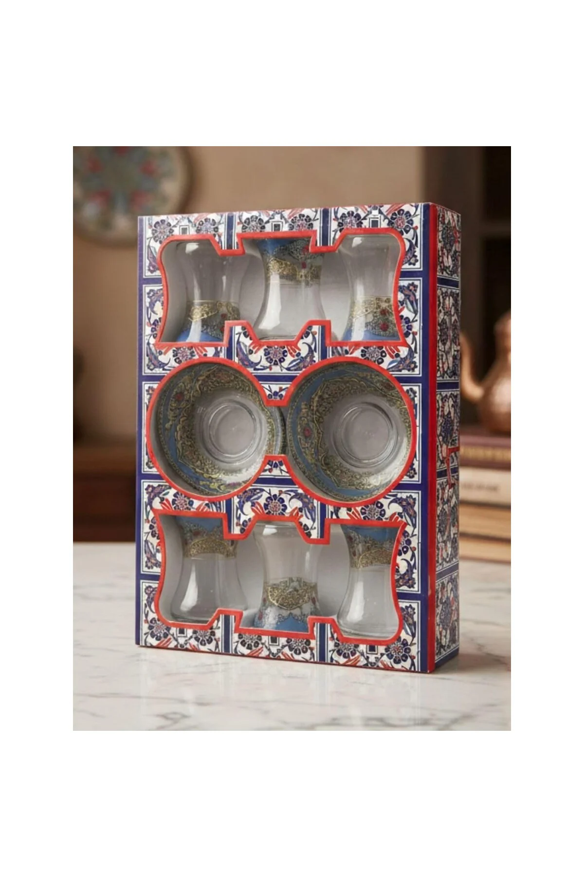 Topkapı 6 Kişilik Çay Seti, French Press Hediyeli, 9 Farklı Osman