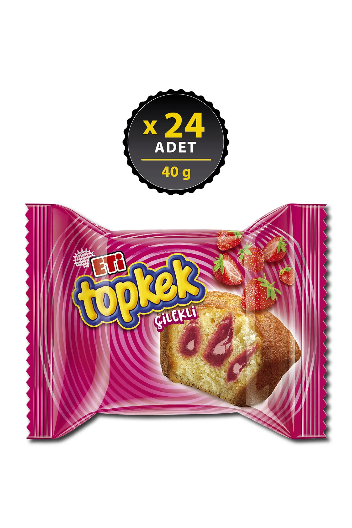 Topkek Çilekli Kek 40 g x 24 Adet