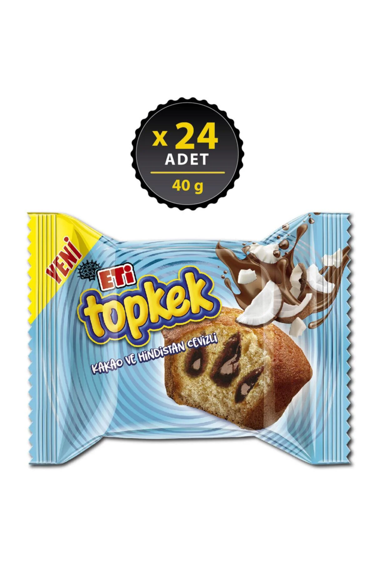 Topkek Kakao ve Hindistan Cevizli 40 g x 24 Adet