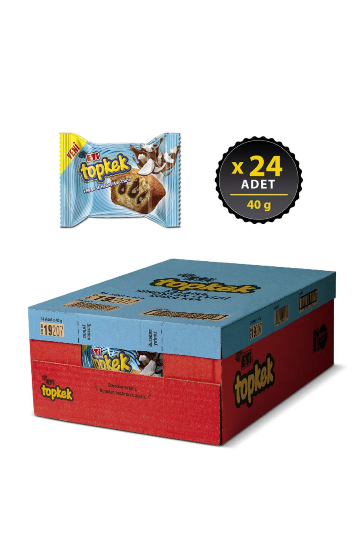 Topkek Kakao ve Hindistan Cevizli 40 g x 24 Adet