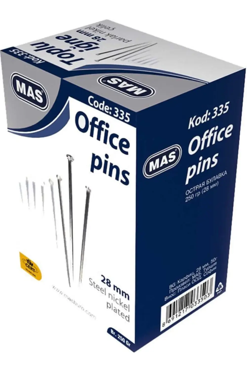 Toplu İğne Nikel 28 MM 250 GR 335