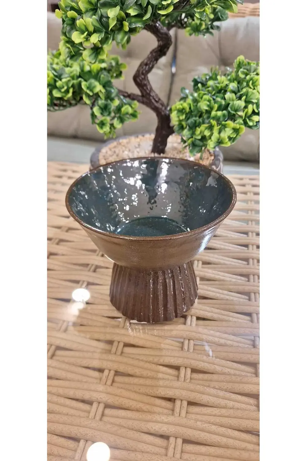 Toprak Serisi Ayaklı Çerezlik Meze Sunumluğu - El Yapımı Seramik,