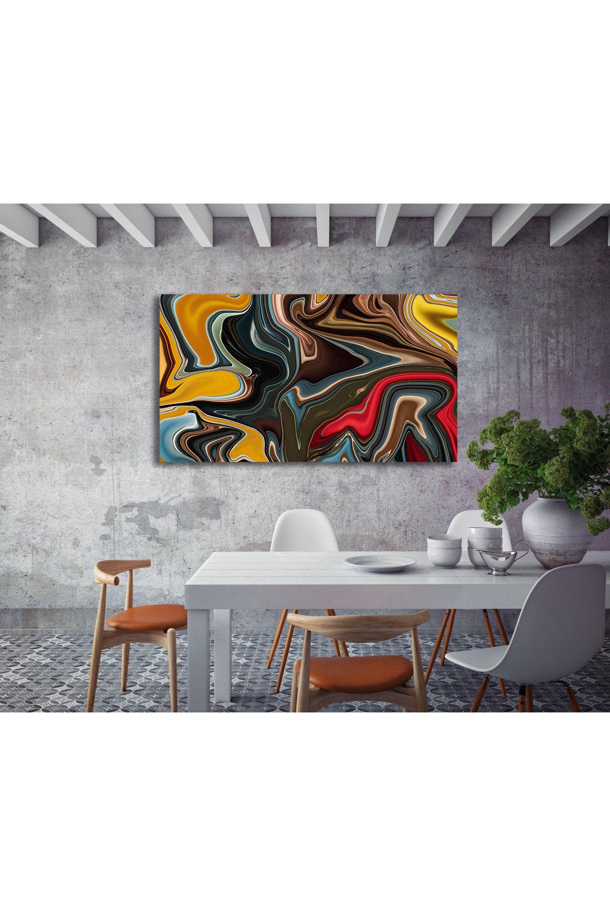 Korkmazkanvas Toprak Tonlarının Girdap Şekillerini İçeren Büyüleyici Bir Soyut