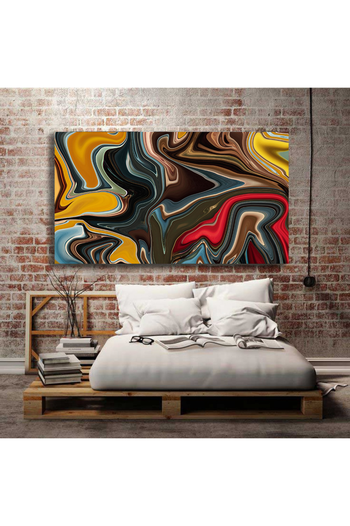 Korkmazkanvas Toprak Tonlarının Girdap Şekillerini İçeren Büyüleyici Bir Soyut