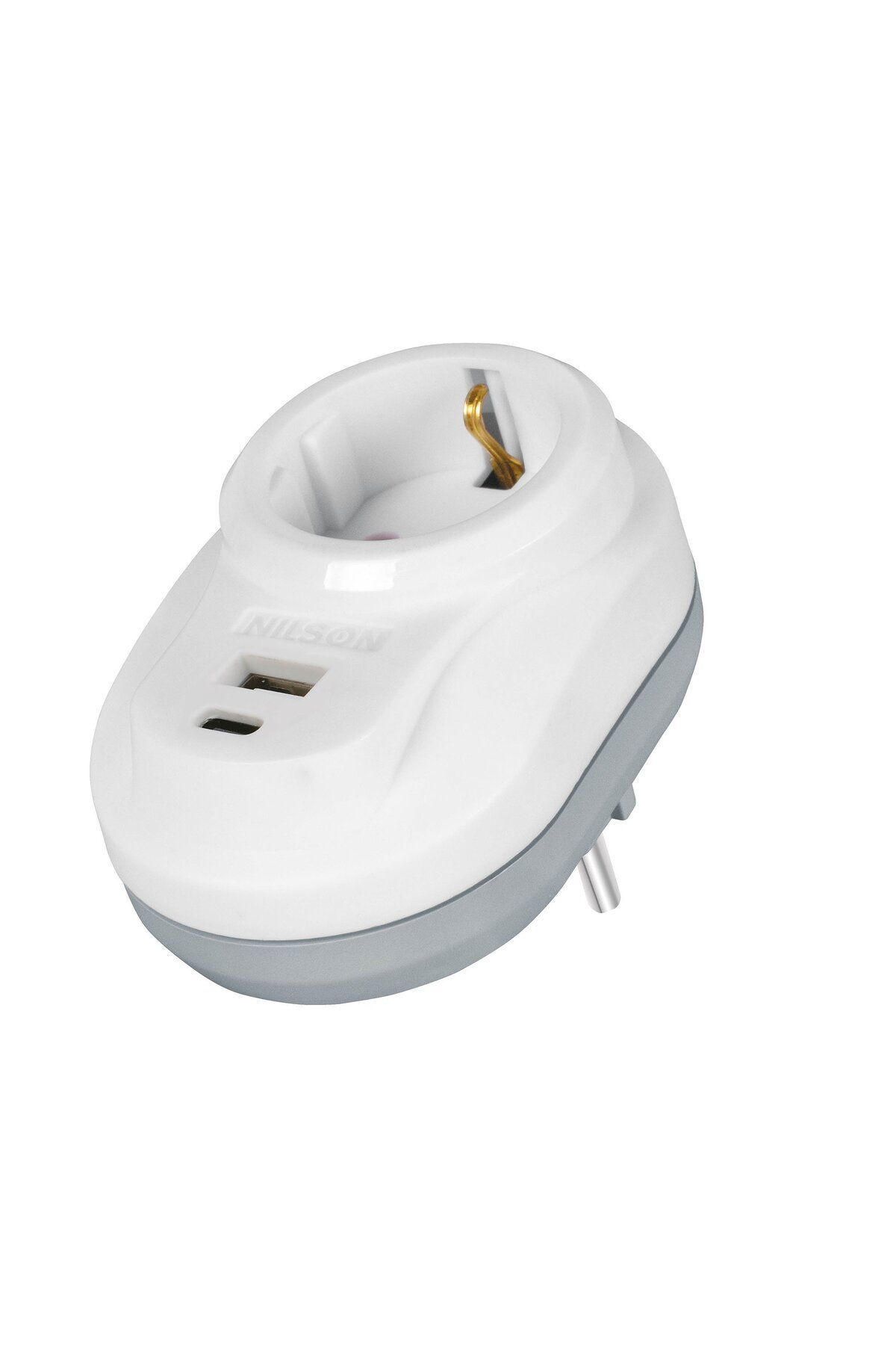 Topraklı Akım Korumalı USB + TYPE-C Girişli Çocuk Koruma Prizi AX