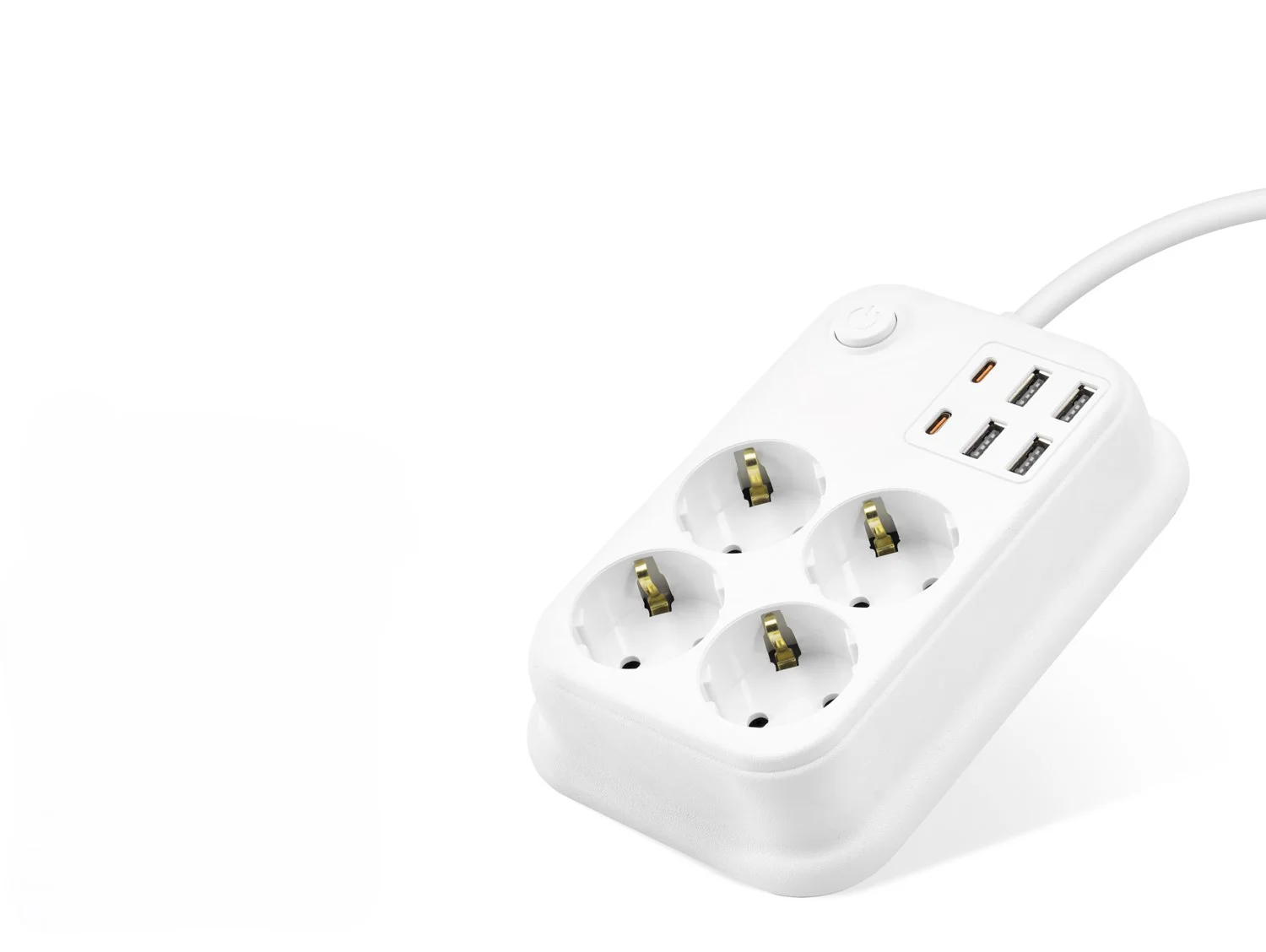 Topraklı Termal Akım Korumalı Uzatma Kablosu Anahtarlı 4 Priz 4 Usb 2 Type-C 2 M Beyaz SH4629 Fiyatı, Yorumları ve Özellikleri